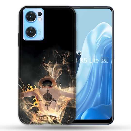Coque Pour Oppo Find X5 Lite / Reno 7 Manga One Piece Ace Noir
