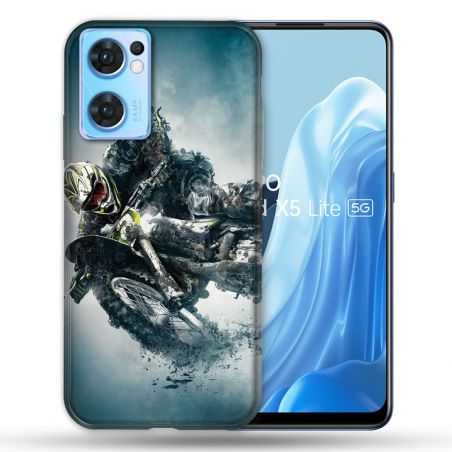 Coque Pour Oppo Find X5 Lite / Reno 7 Moto Cross Ombre