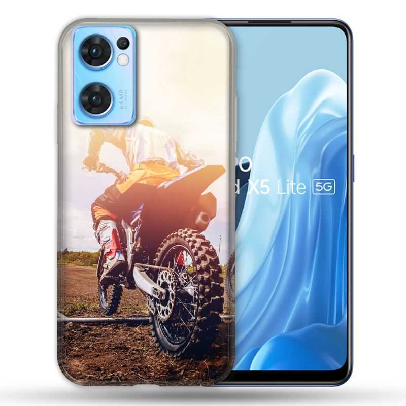 Coque Pour Oppo Find X5 Lite / Reno 7 Moto Cross Soleil