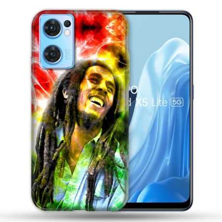 Coque Pour Oppo Find X5 Lite / Reno 7 Musique Bob Marley Color