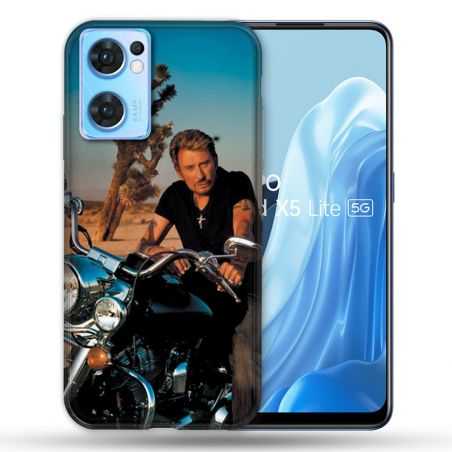 Coque Pour Oppo Find X5 Lite / Reno 7 Musique Johnny Hallyday Moto