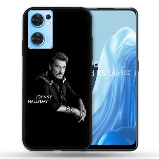 Coque Pour Oppo Find X5 Lite / Reno 7 Musique Johnny Hallyday Noir