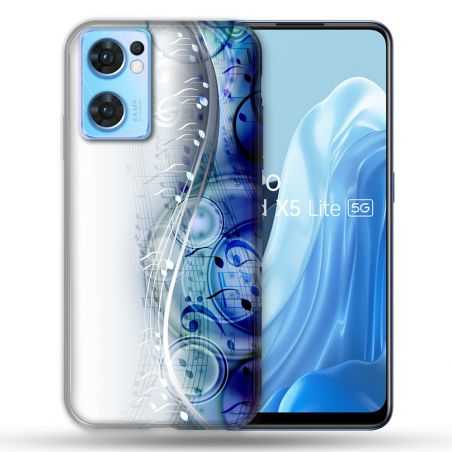 Coque Pour Oppo Find X5 Lite / Reno 7 Musique Partition Vague