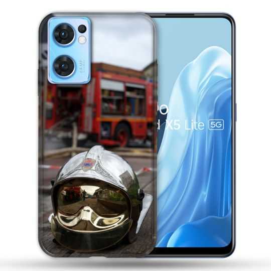 Coque Pour Oppo Find X5 Lite / Reno 7 Pompier Casque Camion