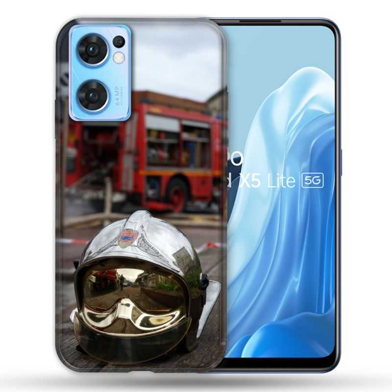 Coque Pour Oppo Find X5 Lite / Reno 7 Pompier Casque Camion