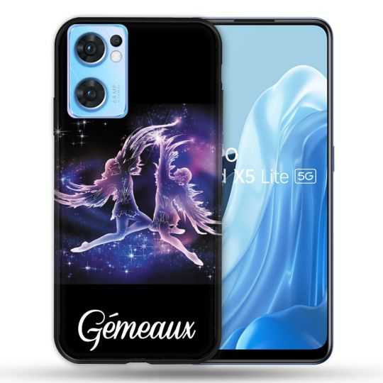 Coque Pour Oppo Find X5 Lite / Reno 7 Signe Zodiaque 2 Gémeaux