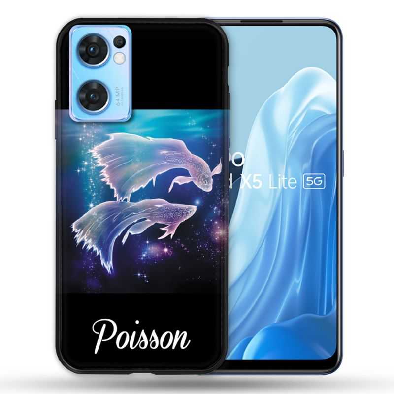 Coque Pour Oppo Find X5 Lite / Reno 7 Signe Zodiaque 2 Poisson