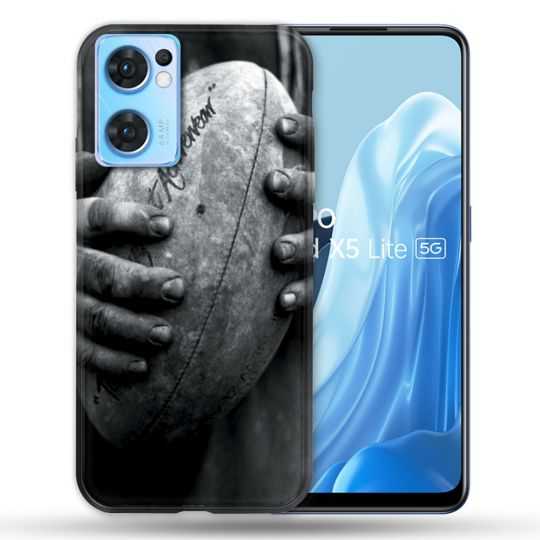 Coque Pour Oppo Find X5 Lite / Reno 7 Sport Rugby Ballon Vintage