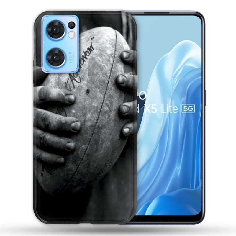 Coque Pour Oppo Find X5 Lite / Reno 7 Sport Rugby Ballon Vintage