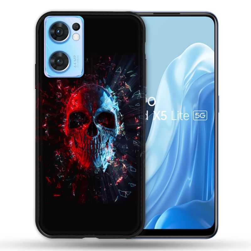Coque Pour Oppo Find X5 Lite / Reno 7 Tete de Mort Deflagration