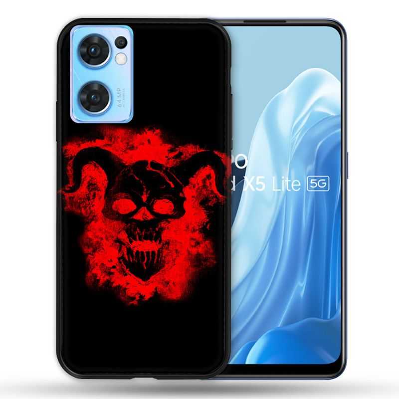 Coque Pour Oppo Find X5 Lite / Reno 7 Tete de Mort Diable