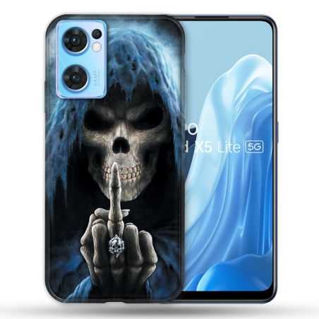 Coque Pour Oppo Find X5 Lite / Reno 7 Tete de Mort Doigt