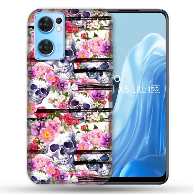 Coque Pour Oppo Find X5 Lite / Reno 7 Tete de Mort Pattern