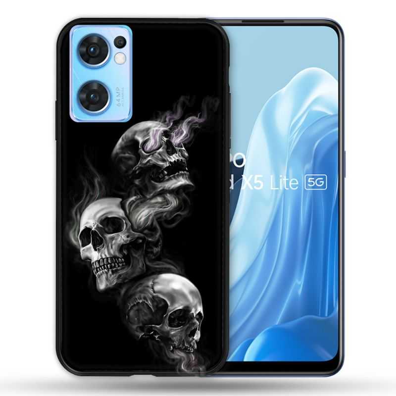 Coque Pour Oppo Find X5 Lite / Reno 7 Tete de Mort Triple