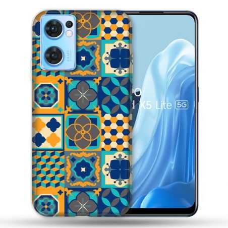 Coque Pour Oppo Find X5 Lite / Reno 7 Texture Carreau Ciment Orange