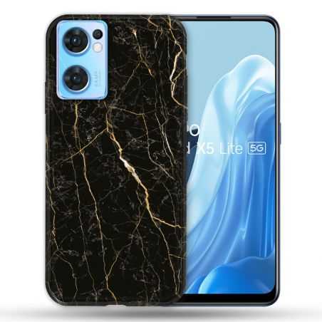 Coque Pour Oppo Find X5 Lite / Reno 7 Texture Marbre Noir
