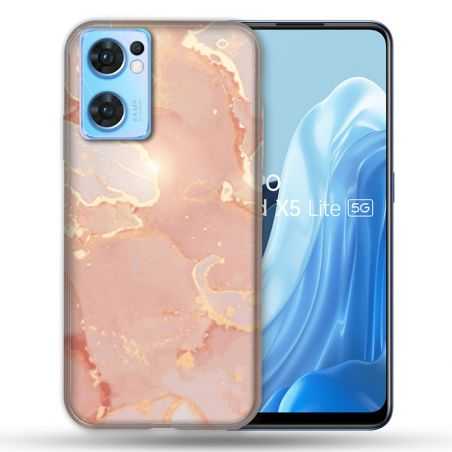 Coque Pour Oppo Find X5 Lite / Reno 7 Texture Marbre Rose