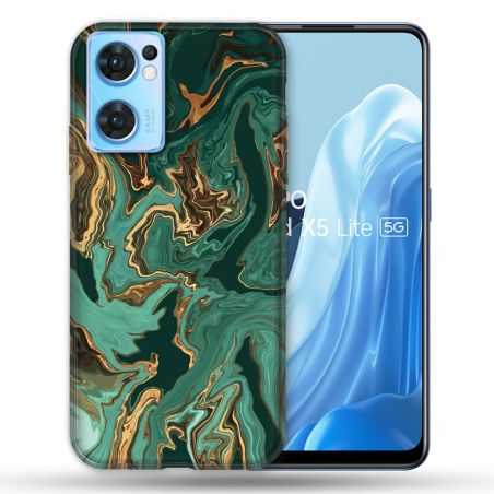Coque Pour Oppo Find X5 Lite / Reno 7 Texture Marbre Vert