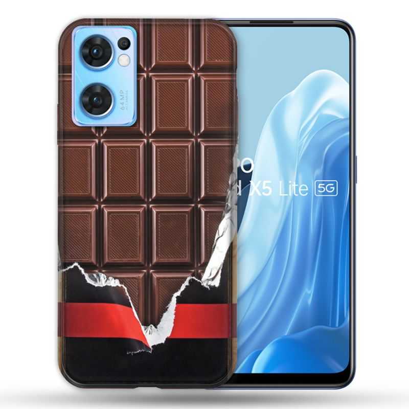 Coque Pour Oppo Find X5 Lite / Reno 7 Texture Trompe Oeil Chocolat