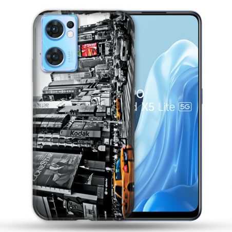 Coque Pour Oppo Find X5 Lite / Reno 7 Voyage Amerique USA New York Taxi