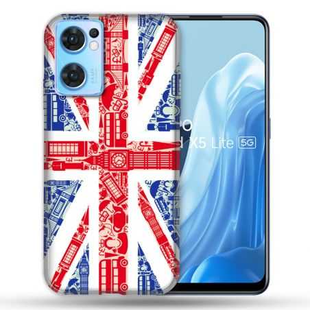 Coque Pour Oppo Find X5 Lite / Reno 7 Voyage Angleterre Blanc