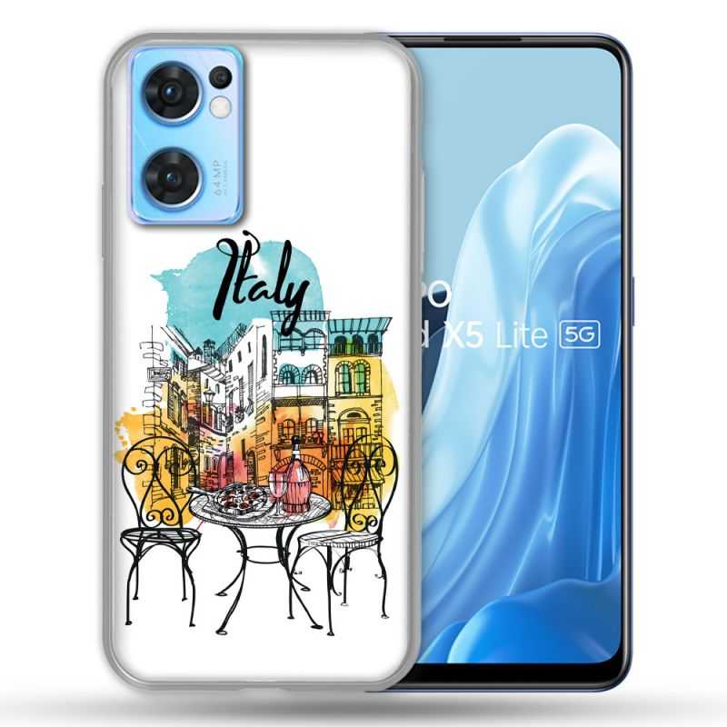 Coque Pour Oppo Find X5 Lite / Reno 7 Voyage Italie Vintage