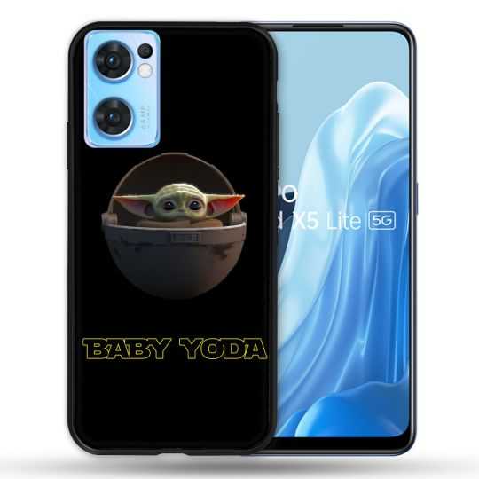 Coque Pour Oppo Find X5 Lite / Reno 7 Star Wars - Yoda bebe noir