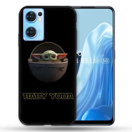 Coque Pour Oppo Find X5 Lite / Reno 7 Star Wars - Yoda bebe noir