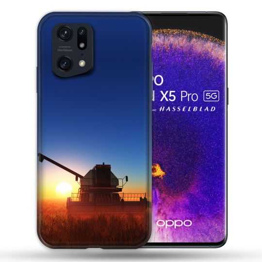 Coque Pour Oppo Find X5 Pro Agriculture Moissonneuse Soleil