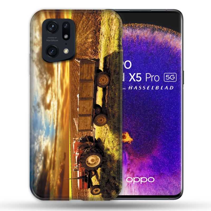 Coque Pour Oppo Find X5 Pro Agriculture Tracteur Color