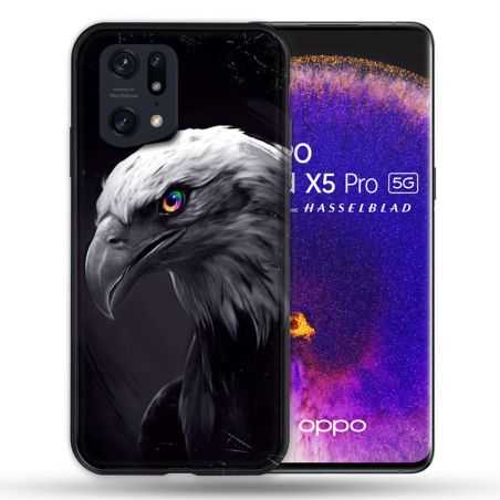 Coque Pour Oppo Find X5 Pro Animal Aigle Royal Noir