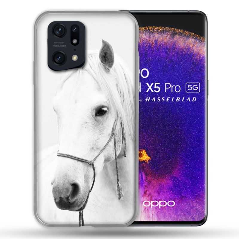 Coque Pour Oppo Find X5 Pro Animal Cheval Cristal