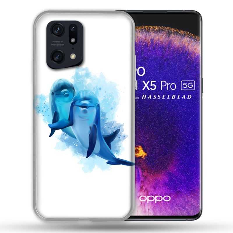 Coque Pour Oppo Find X5 Pro Animal Dauphin Duo