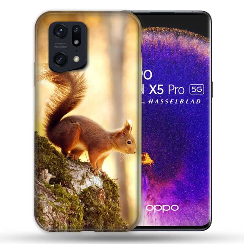 Coque Pour Oppo Find X5 Pro Animal Ecureuil Bois