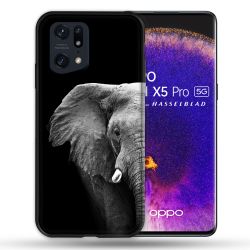 Coque Pour Oppo Find X5 Pro Animal Elephant Noir
