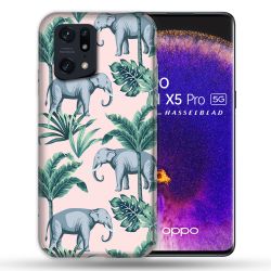 Coque Pour Oppo Find X5 Pro Animal Elephant Pattern