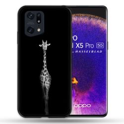 Coque Pour Oppo Find X5 Pro Animal Girafe Noire
