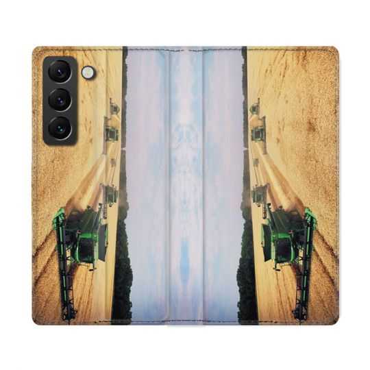 Housse Cuir Portefeuille Pour Samsung Galaxy S22 Ultra Agriculture Moissonneuse