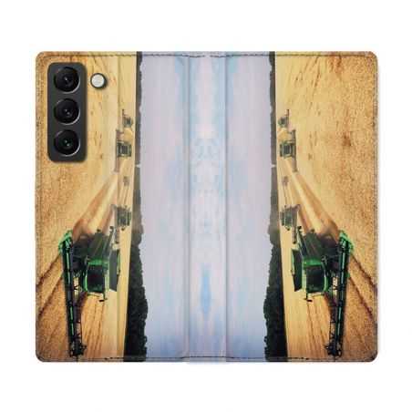 Housse Cuir Portefeuille Pour Samsung Galaxy S22 Ultra Agriculture Moissonneuse