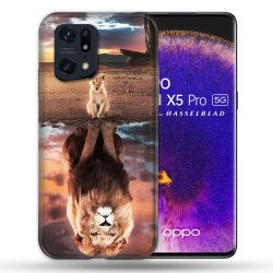 Coque Pour Oppo Find X5 Pro Animal Lion Reflet