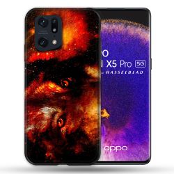 Coque Pour Oppo Find X5 Pro Animal Loup Espace