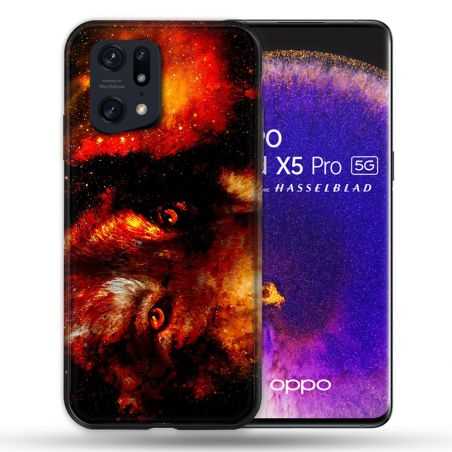 Coque Pour Oppo Find X5 Pro Animal Loup Espace