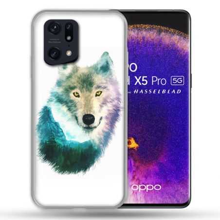 Coque Pour Oppo Find X5 Pro Animal Loup Montagne