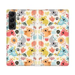Housse Cuir Portefeuille Pour Samsung Galaxy S22 Ultra Animal Koala Pattern