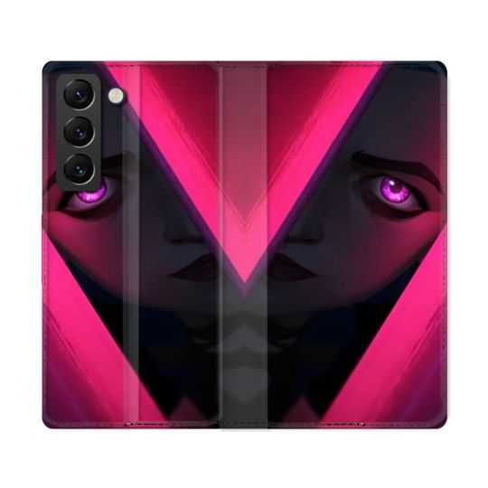 Housse Cuir Portefeuille Pour Samsung Galaxy S22 Ultra Arcane Jynx Rose
