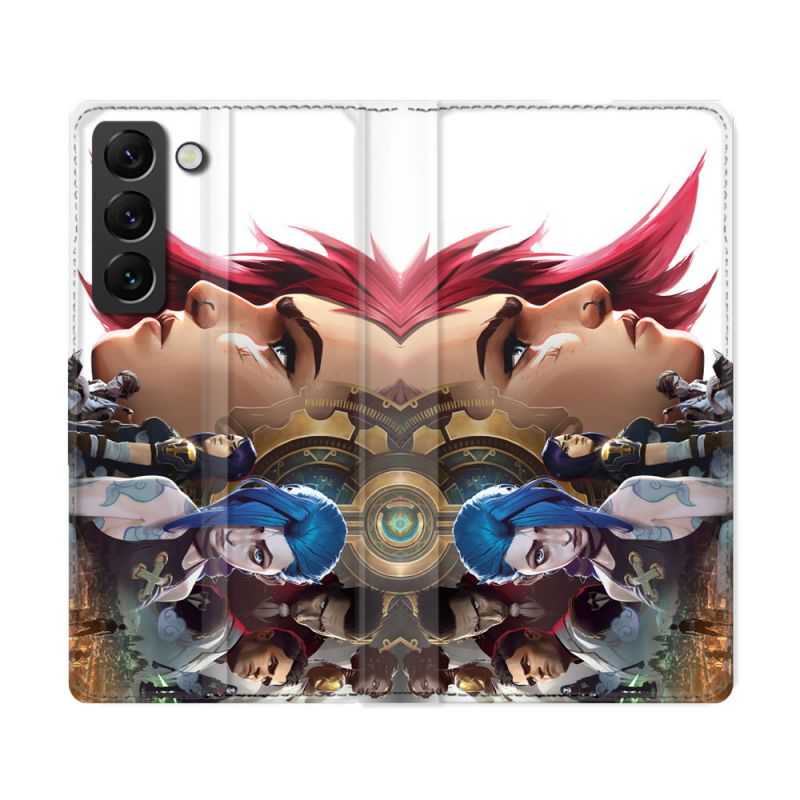 Housse Cuir Portefeuille Pour Samsung Galaxy S22 Ultra Arcane Jynx Sœur