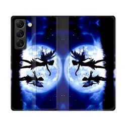 Housse Cuir Portefeuille Pour Samsung Galaxy S22 Ultra Fantastique Fee Lune