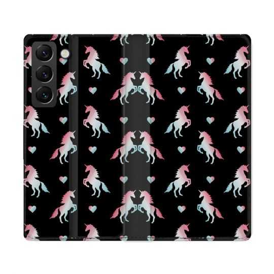 Housse Cuir Portefeuille Pour Samsung Galaxy S22 Ultra Fantastique Licorne Pattern