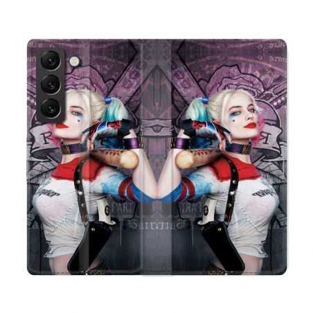 Housse Cuir Portefeuille Pour Samsung Galaxy S22 Ultra Harley Quinn Batte