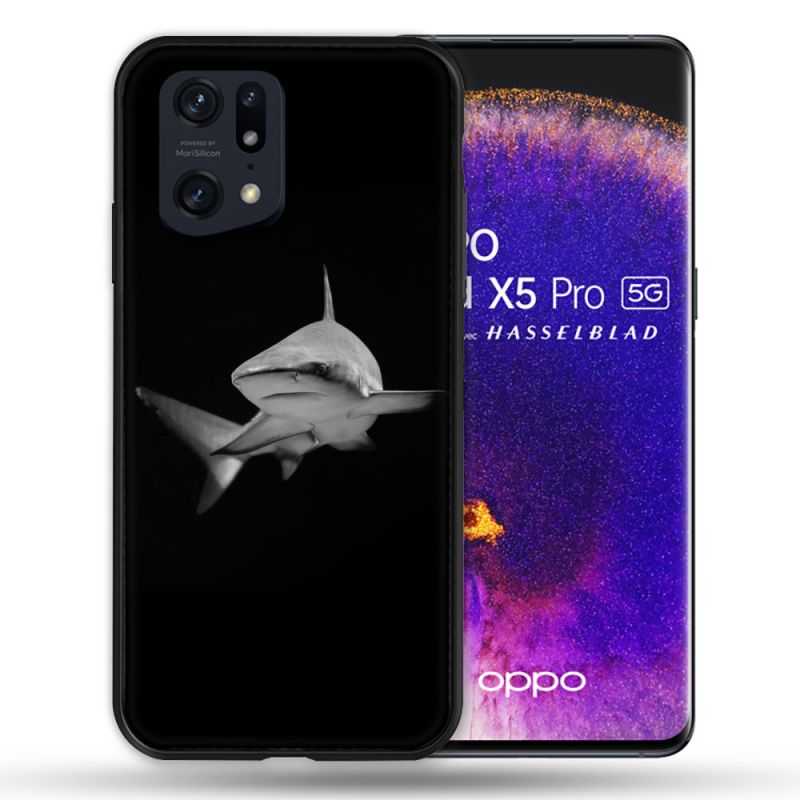 Coque Pour Oppo Find X5 Pro Animal Requin Sombre